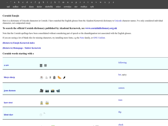 emojiskernewek/dictionary_inc_terminology_unicode_s screenshot