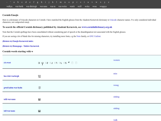 emojiskernewek/dictionary_inc_terminology_unicode_w screenshot