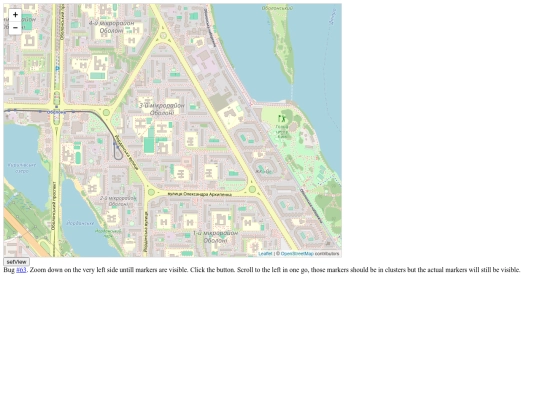 mappys/henwynleowakademi/Leaflet.markercluster-1.4.1/example/old-bugs/setView-doesnt-remove screenshot