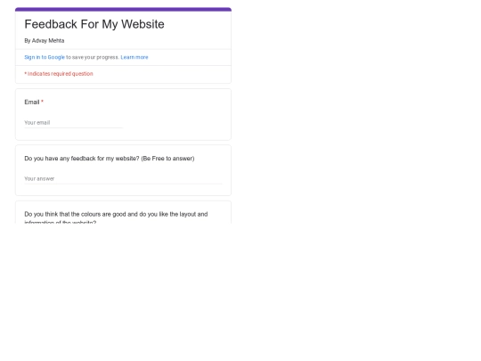 FeedbackForm screenshot