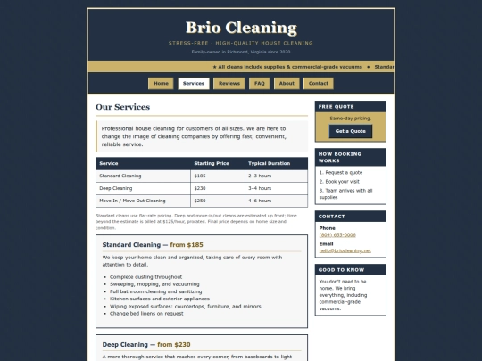 services screenshot