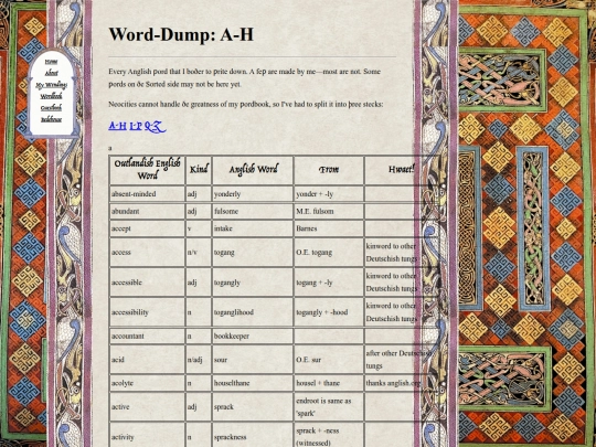 wordbook/word-dump screenshot
