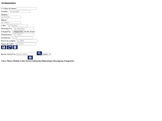 modules/moduloArmazones/view_Armazones screenshot