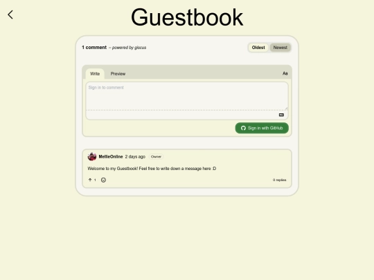 Guestbook screenshot