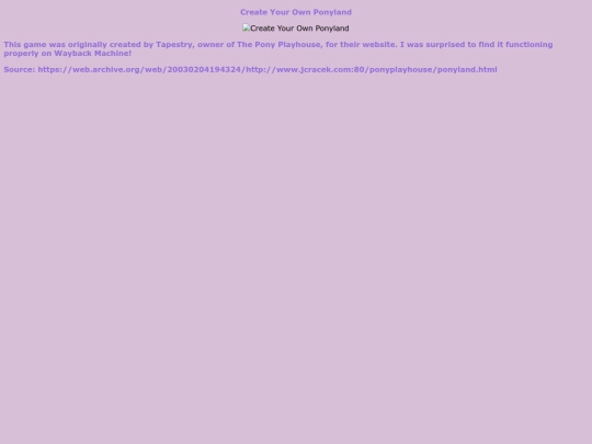 games/create-your-own-ponyland screenshot