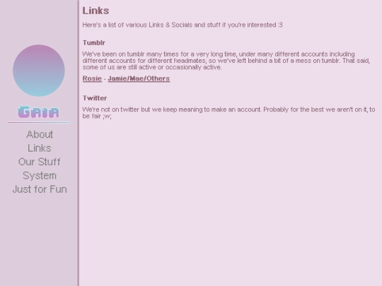 links screenshot