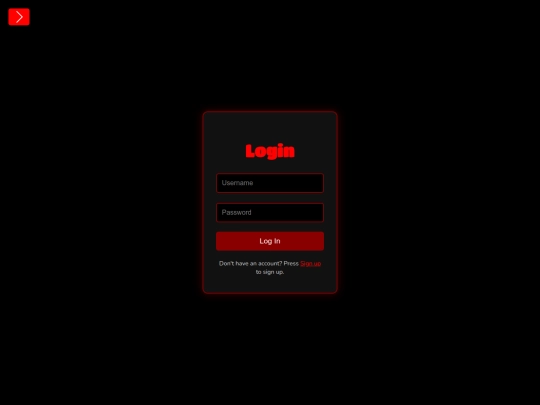 login screenshot