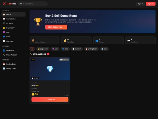 auction screenshot