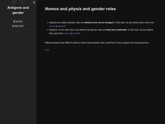 Antigone and gender screenshot