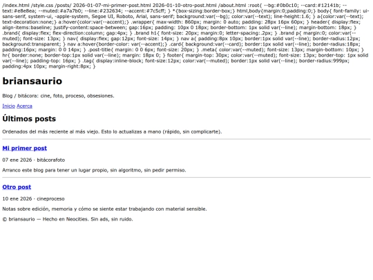 index screenshot