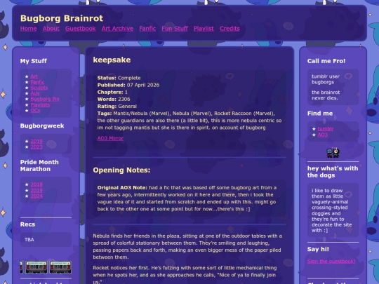 fic/keepsake screenshot