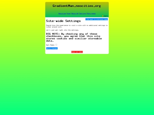 settings screenshot