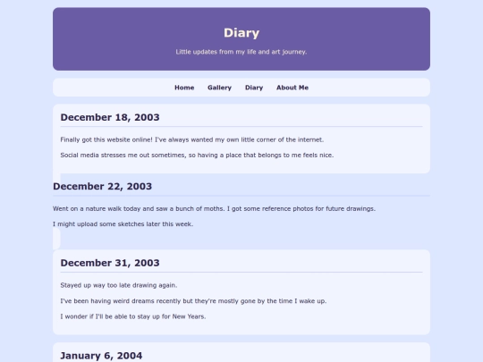 diary screenshot