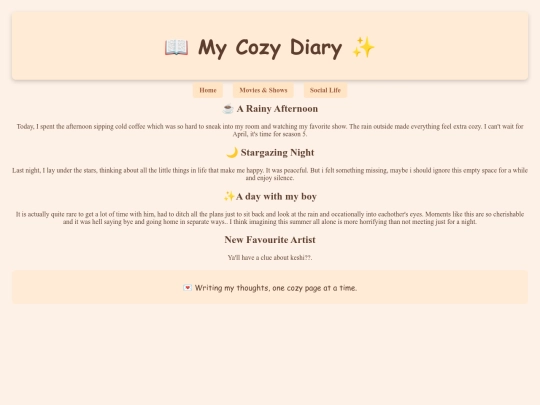 diary screenshot