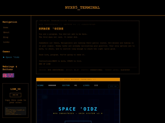 space-oidz-page screenshot