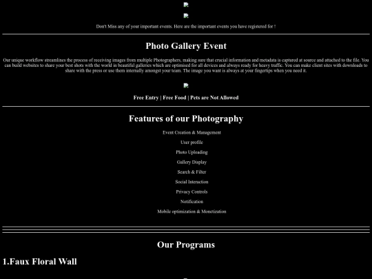 Event Management/event screenshot