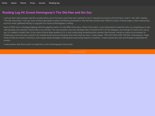 Bookreview4theoldmanandthesea screenshot
