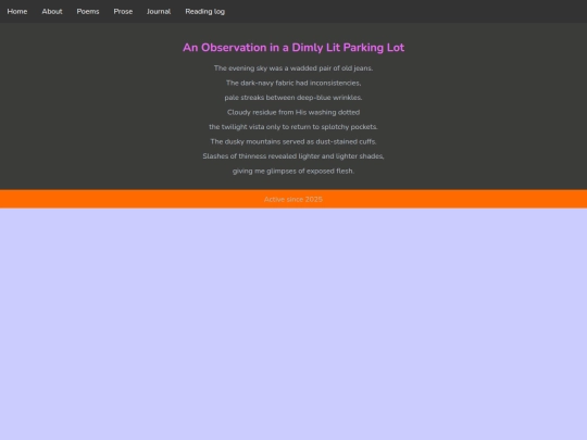 Observationprose screenshot