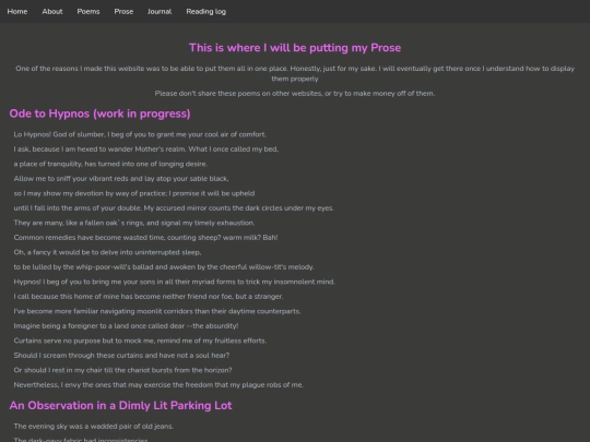 Prose screenshot
