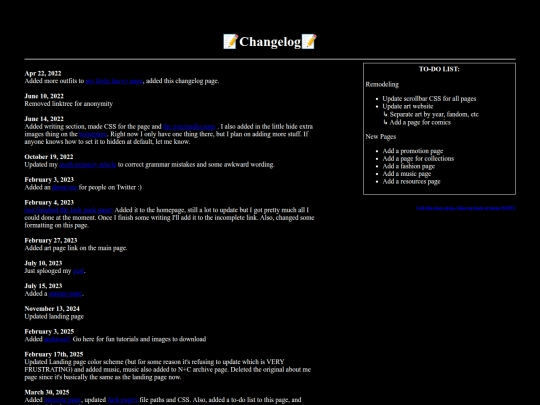 changelog screenshot