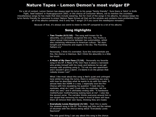 Reviews/Lemon-Demon/Nature-Tapes screenshot