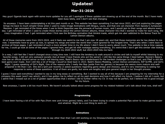 Updates/03-31-2026 (Breaking! Ggando gets a job! (and life essay)) screenshot