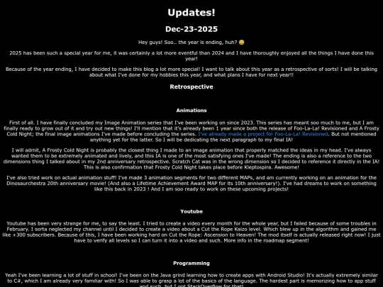 Updates/12-23-2025 (Thank you all for 2025) screenshot
