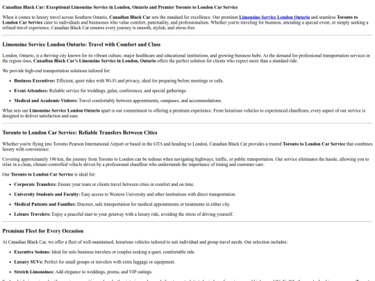 limousine-service-london-ontario screenshot