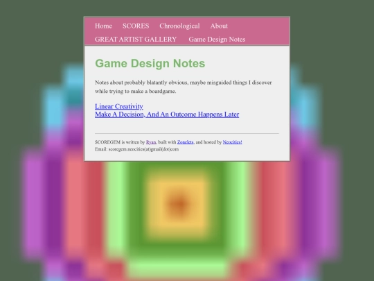 Game Design Notes screenshot