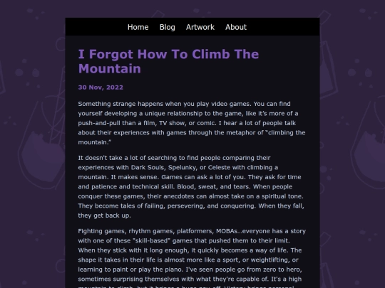 posts/2022-11-30-I-Forgot-How-To-Climb-The-Mountain screenshot