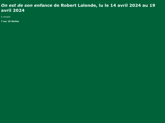 Lectures/lalondeonestdesonenfance screenshot
