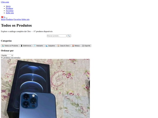 Site Oficial /produtos screenshot