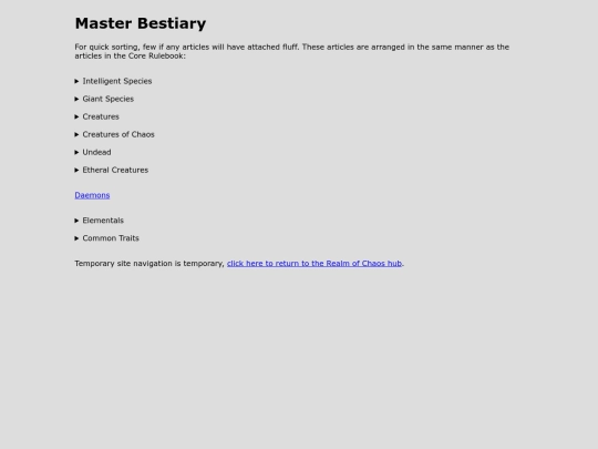Realm of Chaos/Bestiary/bestiary screenshot