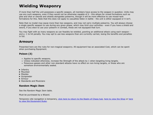 Realm of Chaos/Equipment/equipment screenshot