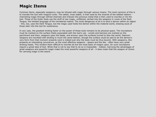 Realm of Chaos/Lore/magicitems screenshot
