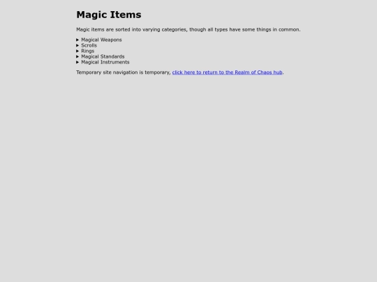 Realm of Chaos/Magic/magicitems screenshot
