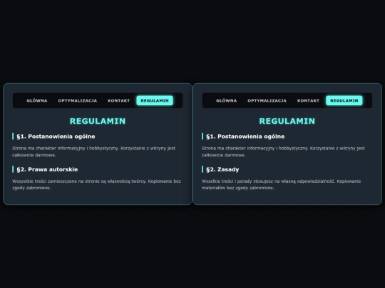 regulamin screenshot