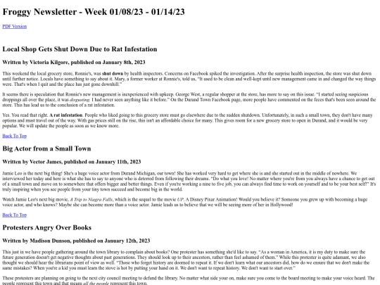 documents/newsletter screenshot