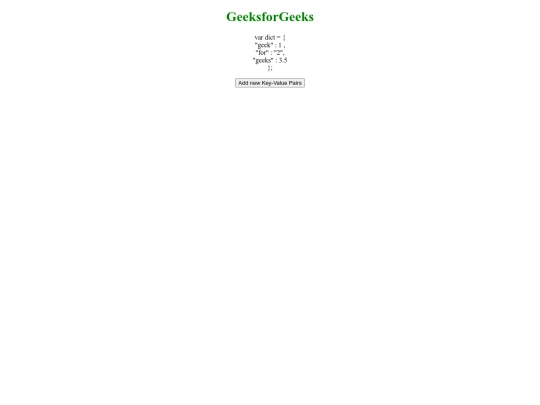 GeeksForGreeks-key-value-pair-demo screenshot