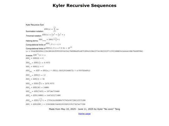 kylerrecursivesequences screenshot