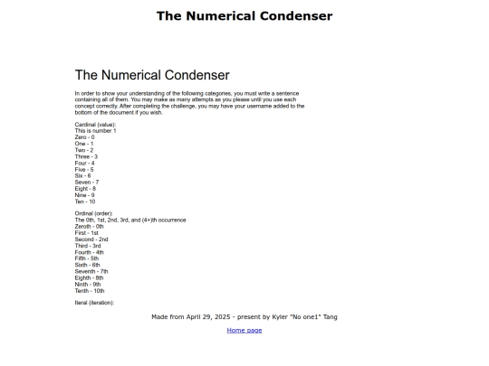 thenumericalcondenser screenshot
