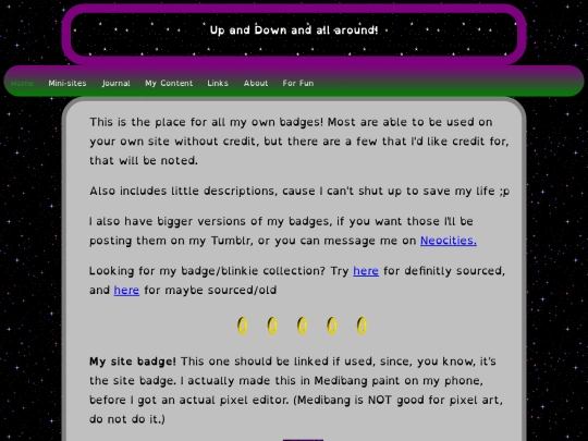 Content/badges screenshot