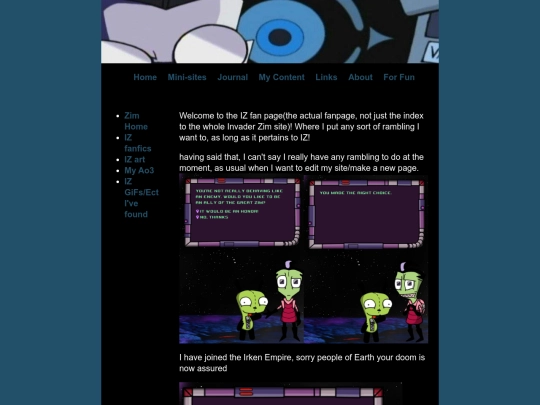 InvaderZim/fanpage screenshot