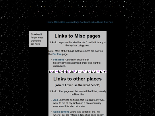 Links screenshot