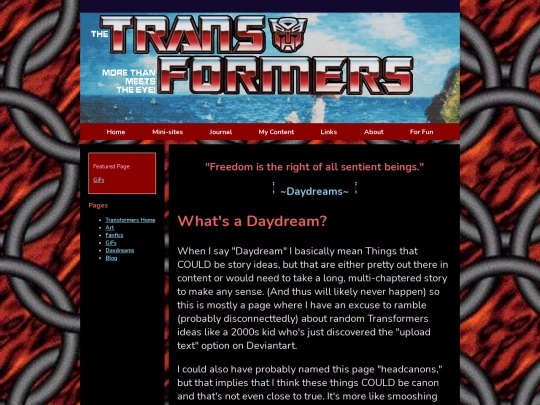 Transformers/Daydreams screenshot