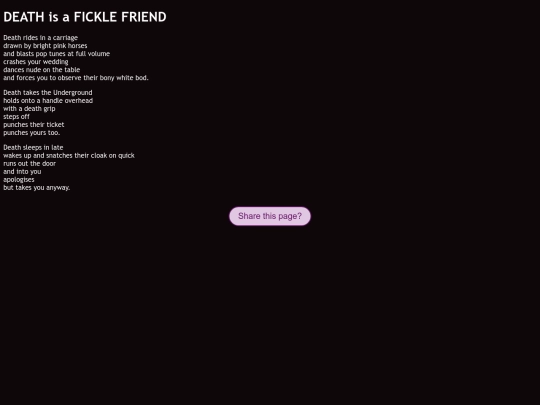 poetry/deathisaficklefriend screenshot
