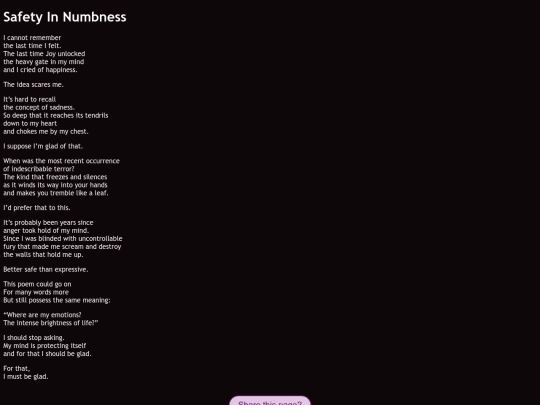 poetry/safetyinnumbness screenshot