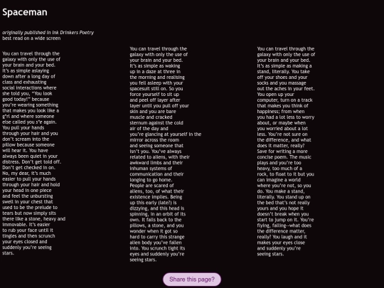 poetry/spaceman screenshot