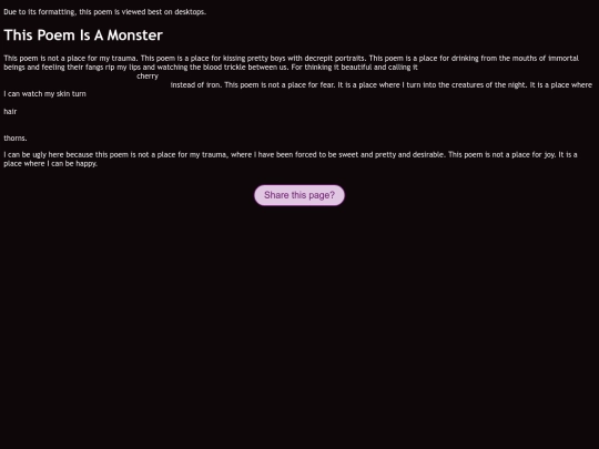 poetry/thispoemisamonster screenshot
