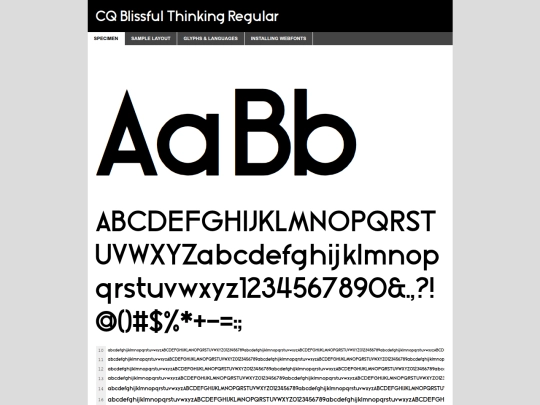 webfontkit-20260221-001737/cq_blissful_thinking-demo screenshot